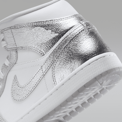 靴 NIKE WMNS Air Jordan 1 Mid Grey/Sail Air Jordan 1 Mid Grey Sail Womens | BQ6472-115 | Laced